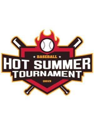 Hot Summer Tournament Baseball logo template