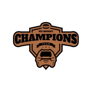 Champions Team Ice Hockey logo template Thumbnail